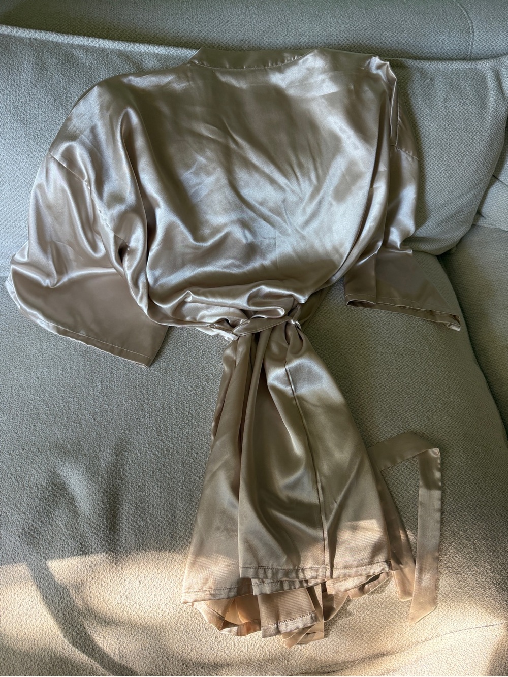 Vlazom Champagne Satin Robe - Picture 5 of 6